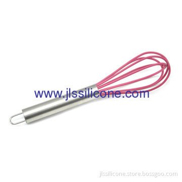 Small Size Stainless Steel Handled Silicone Egg Whisk 